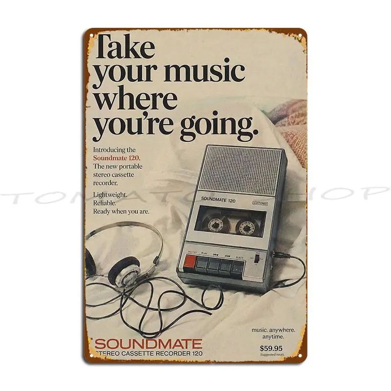 Vintage Digital Audio Ad Metal Sign Plaques Create Wall Decor Club Iron Tin Sign Poster