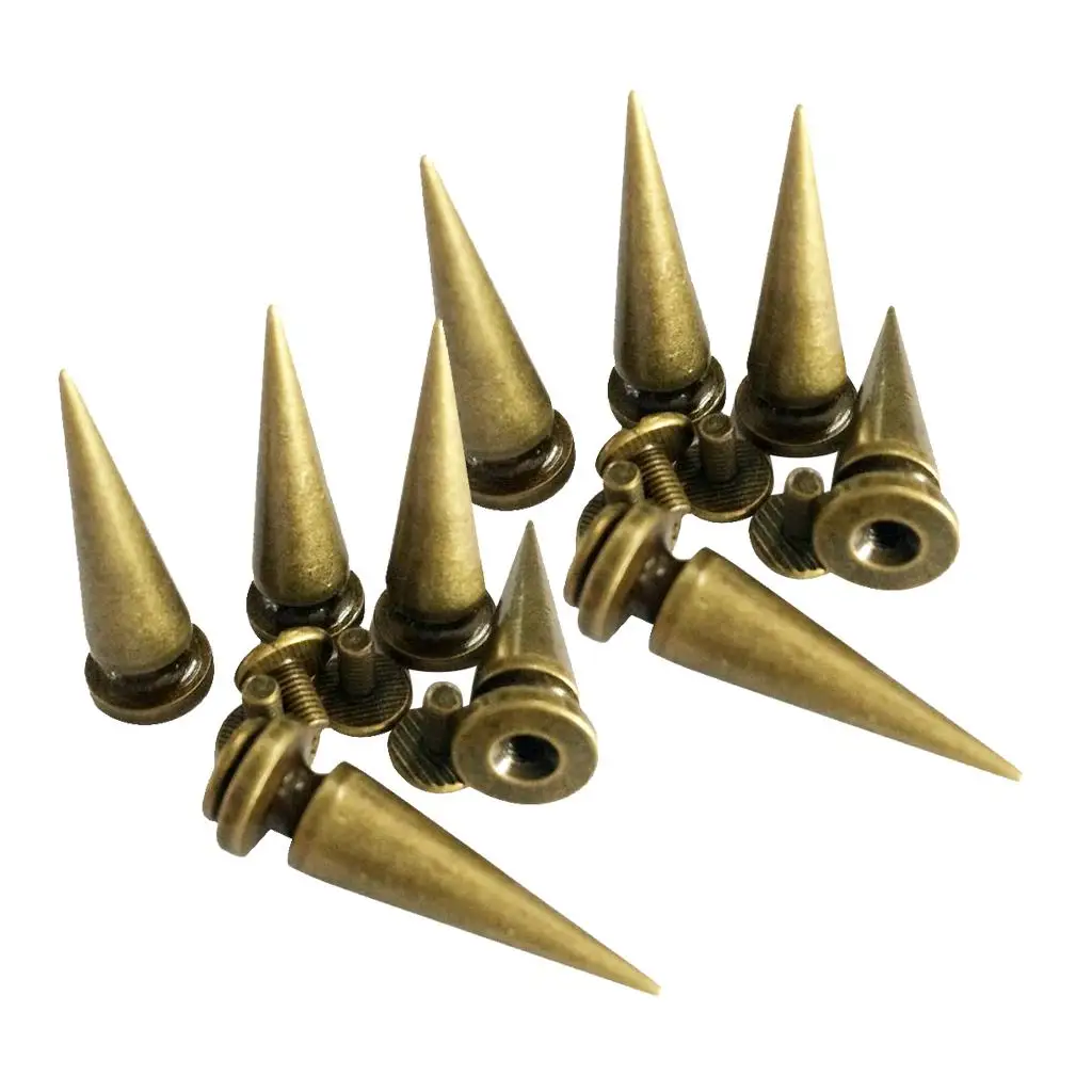 Leather Rivets Cone Stud Rivet Punk Bullet Spikes Heavy Metal Spot Copper Studs for DIY Accessories on Bags Shoes