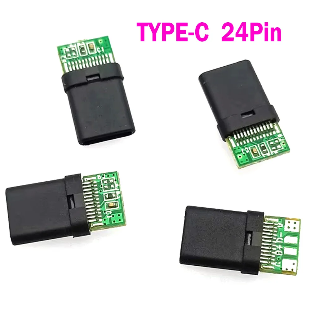 

Type-C usb C Connector Jack Charging Port Plastic Testing Plug 24pin Male Electric Terminals 4P solder joints welding DIY ﻿