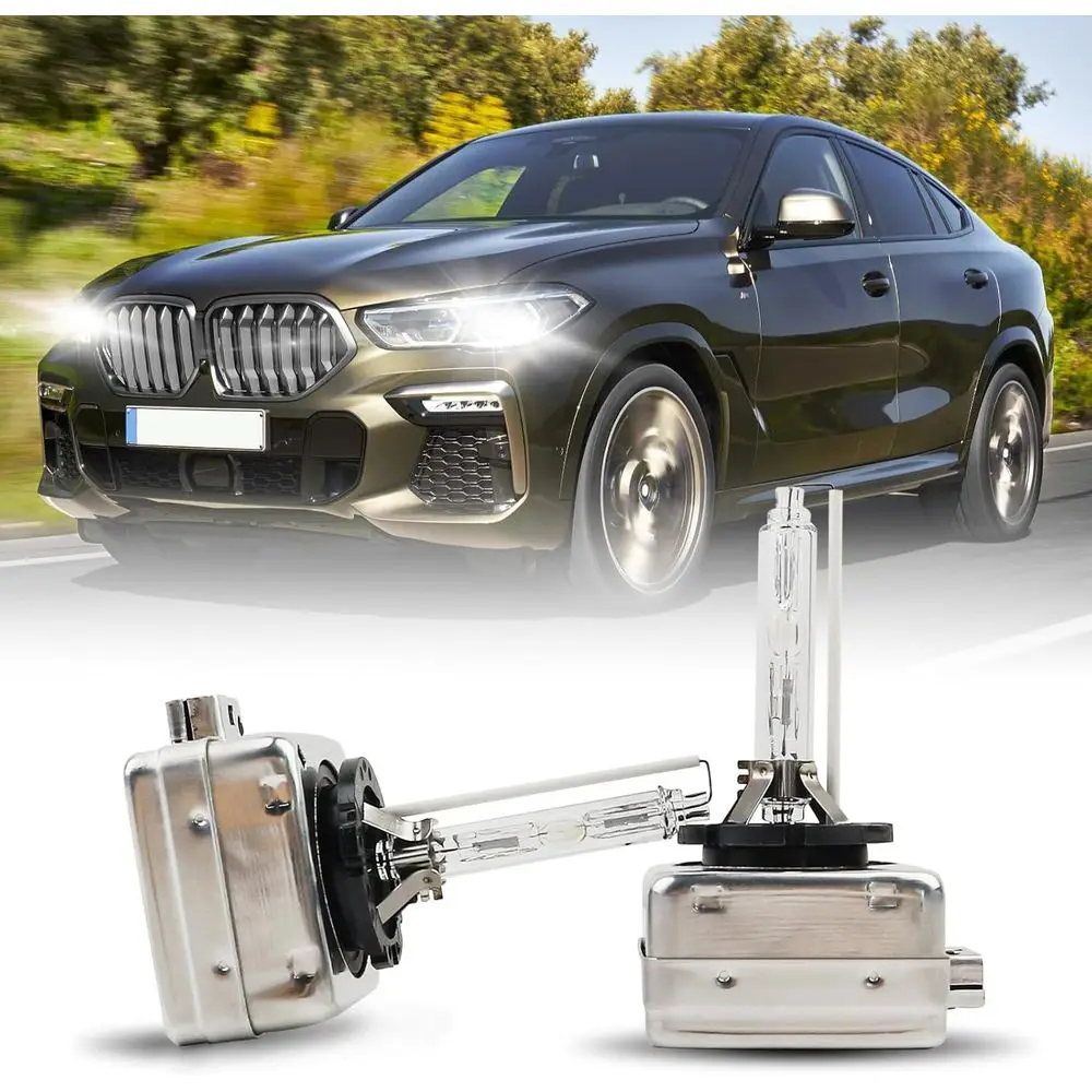 

D1S Xenon HID light Bulbs 6000K Cool White 35W Compatible with 2007-2017 X3 X5 2008-2019 X6, D1S C1 Replacement lamps Projector