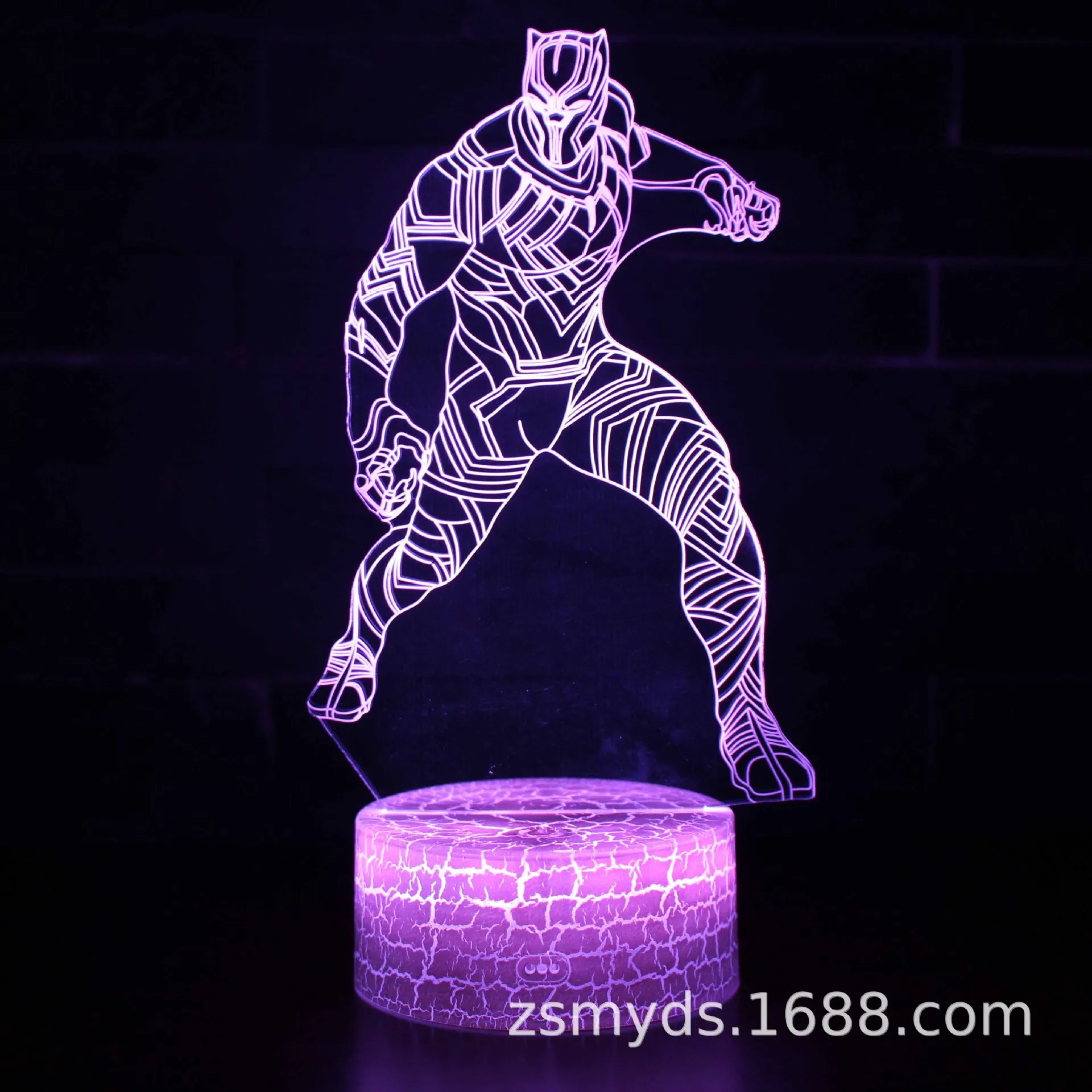 The Avengers Marvel Hot Toys Black Panther Figures Acrylic 3D Lamp Figure Illusion Night Light Polychrome USB LED Table Decor