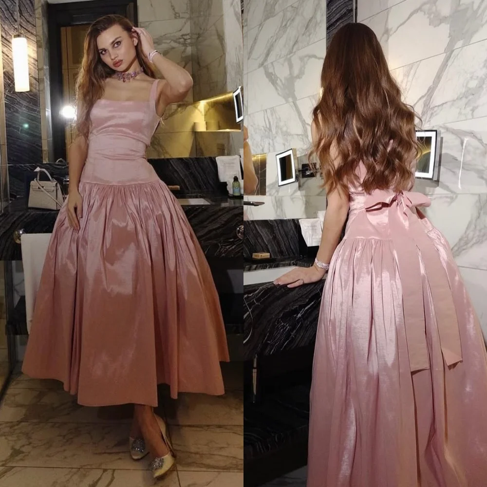 

Изысканные плиссированные платья миди трапециевидной формы с квадратным вырезом на заказ для случая Quinceanera в китайском стиле