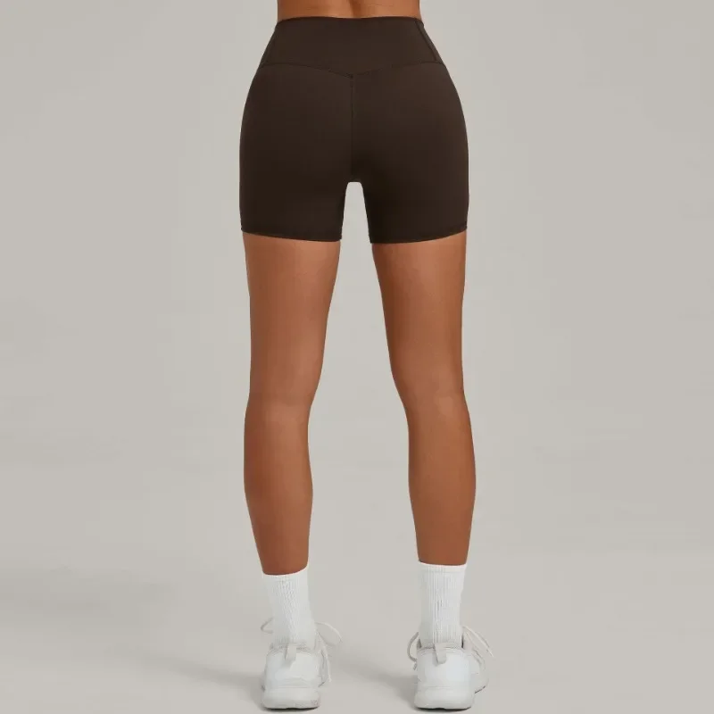 

Women's Color Block Brushed Yoga Shorts - High-Waisted Tummy Control & Booty-Lifting Tight-Fit Running Workout Gym Shorts