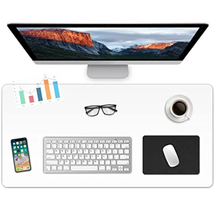

Desk Pad Blotter 16 × 32 Inch Transparent Plastic Desk Mat 1.5mm Thick Rectangular PVC Desk Cover Vinyl Table Protector for Off