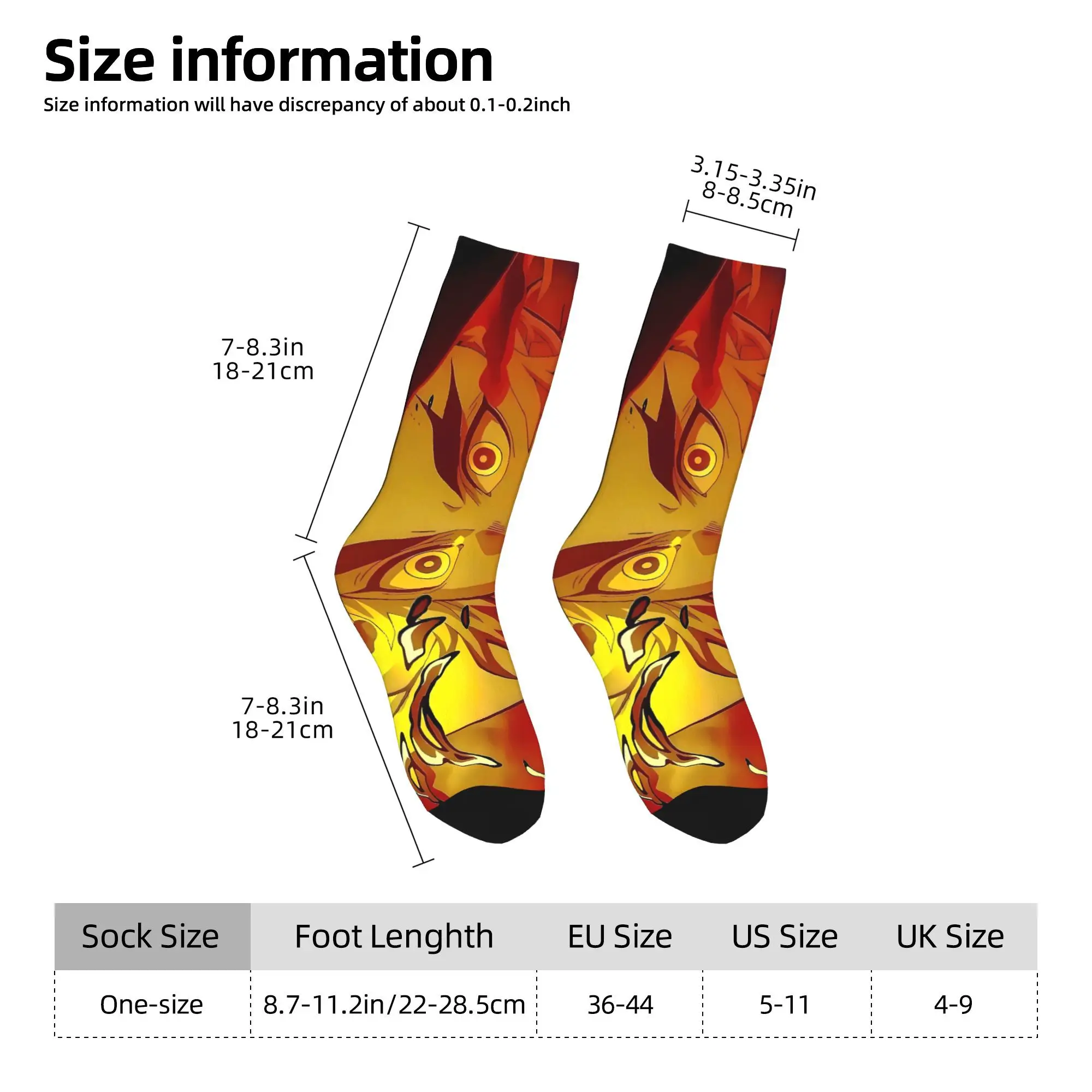 أنيمي Kyōjurō Rengoku الجوارب الترفيه جوارب الرجال عالية الجودة الدراجات الجوارب الشتاء نمط مكافحة العرق الجوارب