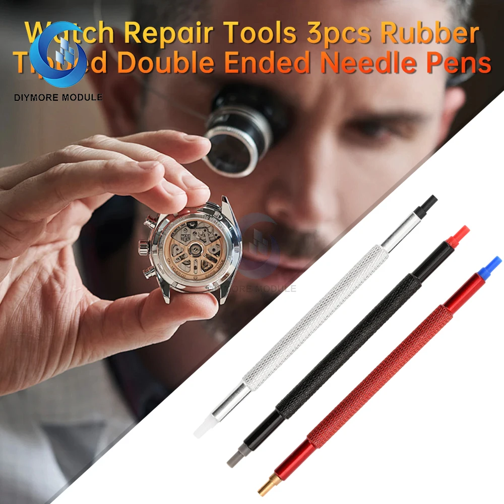 3PCS/Watch repair tool with three rubber heads and double headed needle pens, watch repair tool