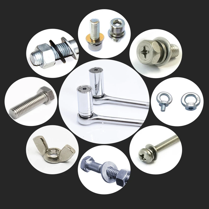 Universele Momentsleutel Hoofd Set Socket Mouw 7-19Mm Power Boor Ratchet Bus Spanner Key Magic Multi Hand gereedschap