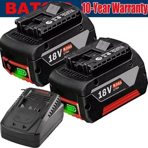 Für Bosch 18V 8.0Ah Professional System Akku-Werkzeuge Bat609 Bat618 Wiederaufladbarer Li-Ionen-Akku für Bosch 18V Werkzeuge