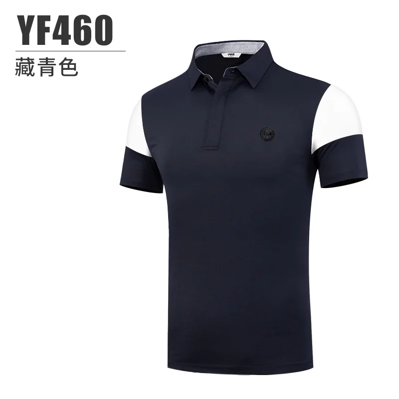 PGM Summer Men's Golf Shirts Quick-Dry Breathable Short Sleeve Tops Outdoor Sports Sweat Absorbent Golf Wear Casual M-XXL YF460