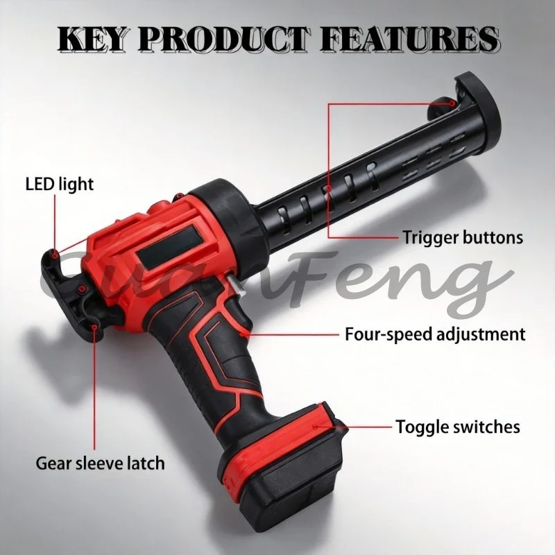 18V Cordless Sealing Glue Compatible, Battery, Electric Glass Sealant, Glue Sealing Hand Tool