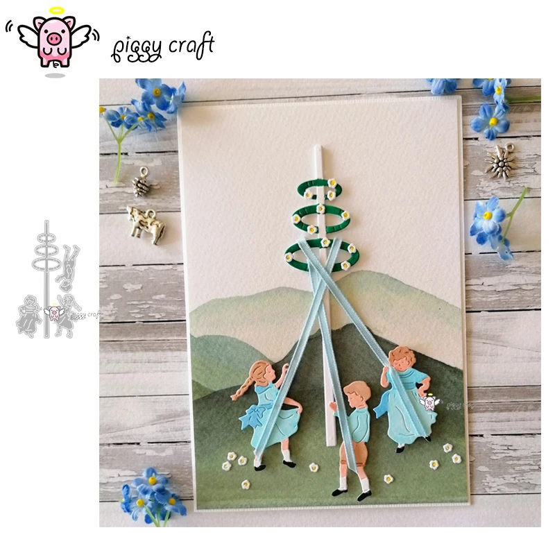 Piggy Craft metal cutting dies cut die mold Spin dancing child Scrapbook paper craft knife mould blade punch stencils dies