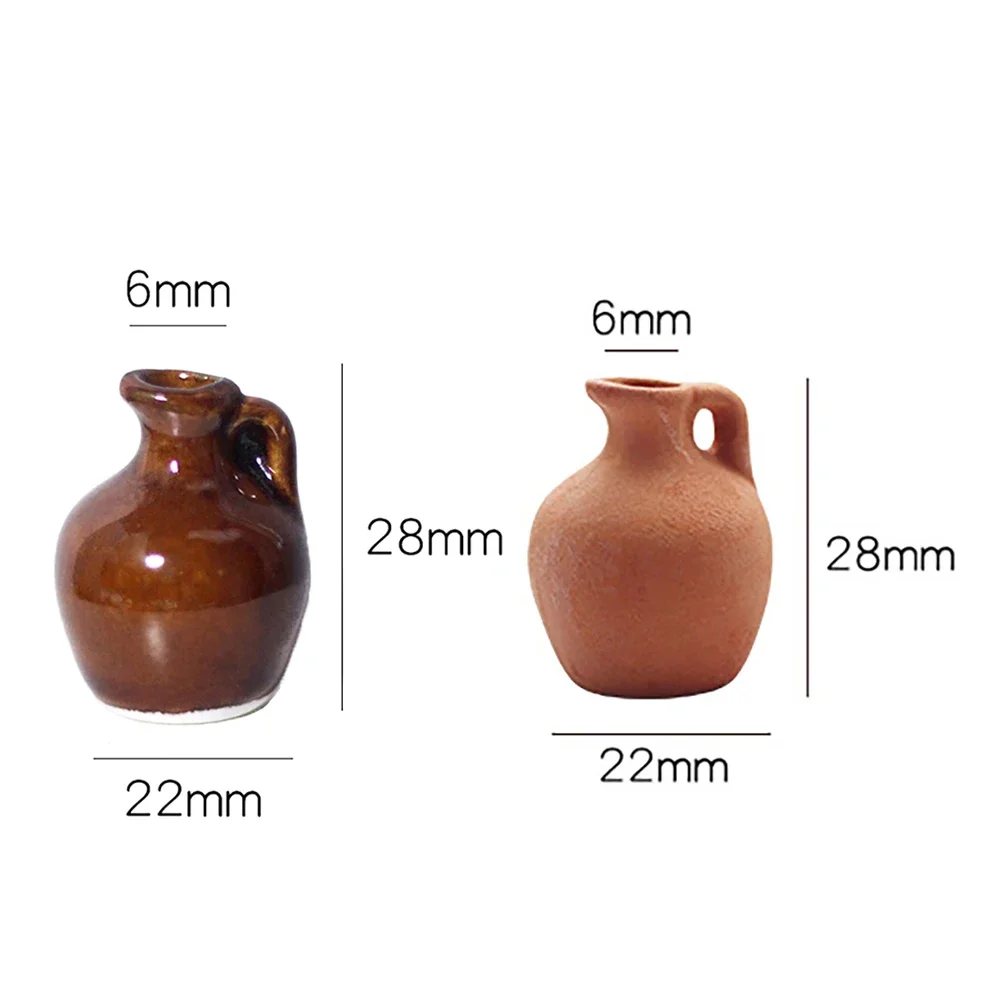 1 قطعة 1/12 دمية اكسسوارات مصغرة أصيص ورد سيراميك مزهرية صغيرة لعبة مجسمة لدمية ديكورات منزلية OB11 bjd