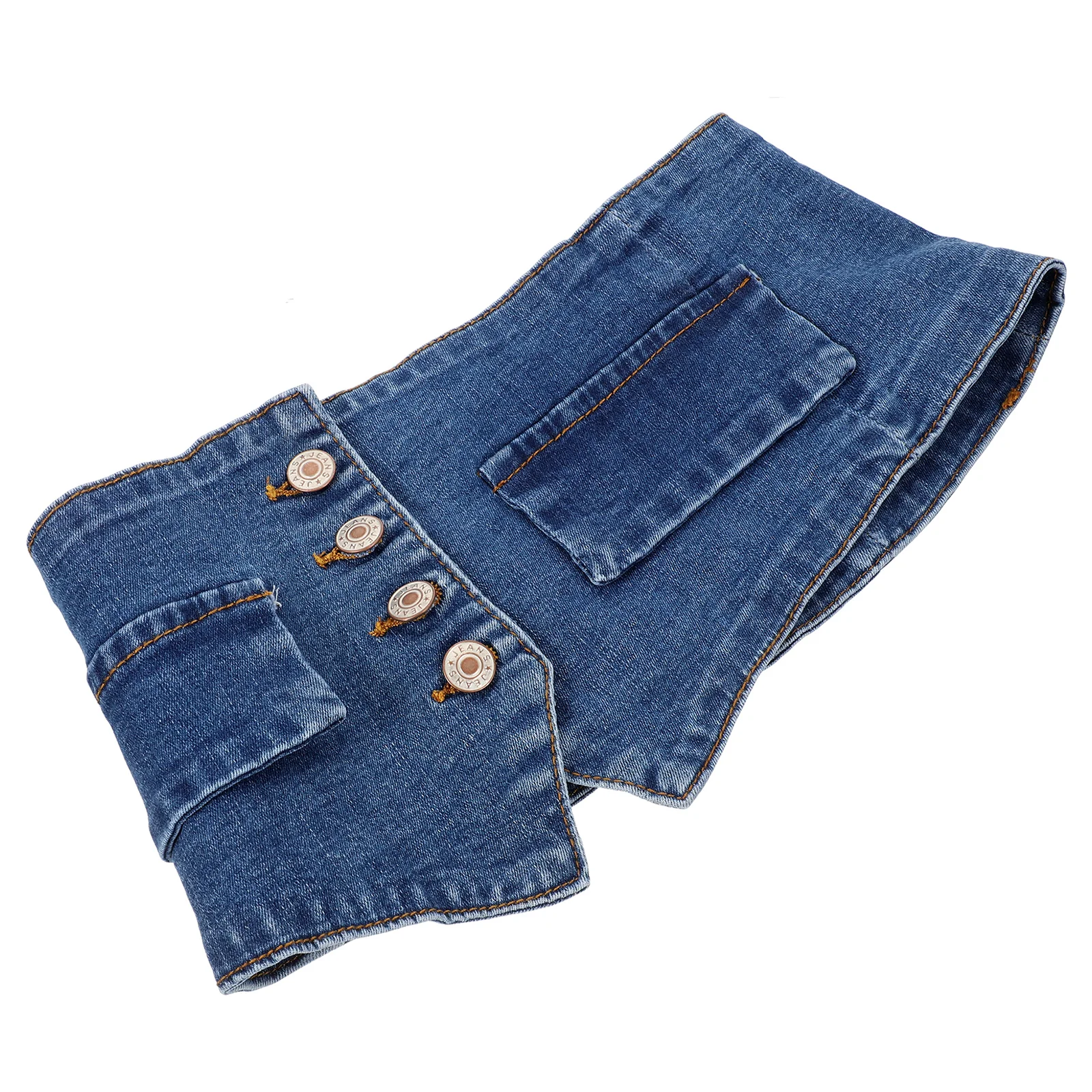 

Belt Girl Waist Wide Denim Waistband for Dress Corset Belts Cinch with Button Bodycon