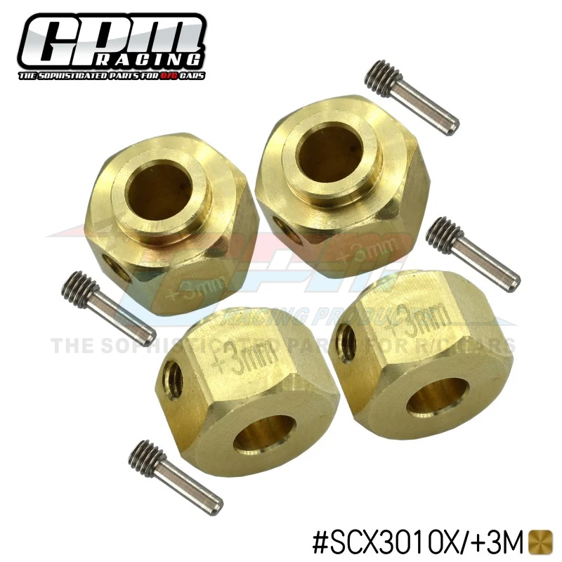 

GPM Brass Wheel Hex Adapters +3MM For AXIAL Axi03007 Scx10 III Jeep Wrangler