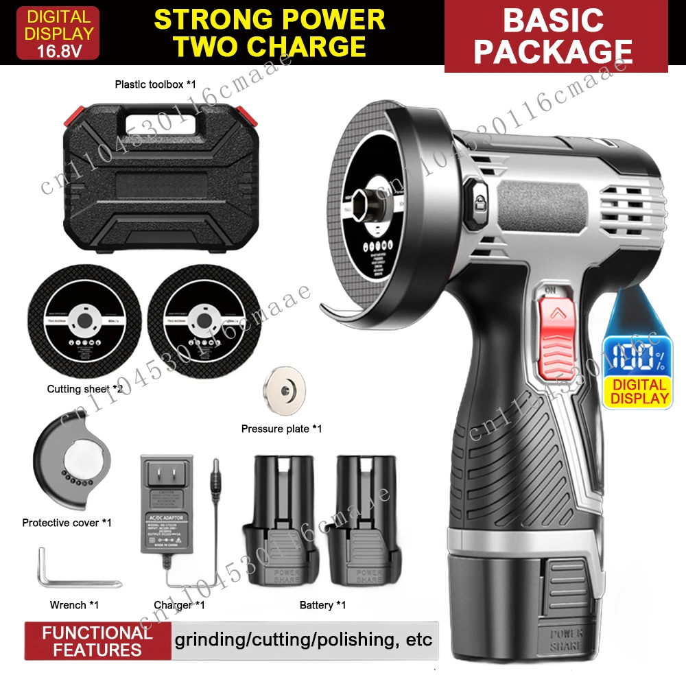 Portable 16.8V Mini Angle Grinder with Large Capacity for Polishing Grinding and Cutting Power Tool Powered By Lithium Battery