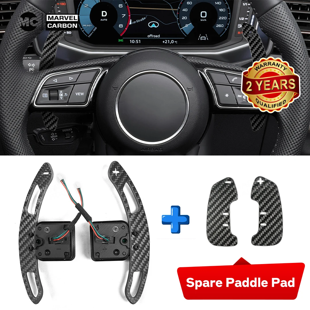 Compatible Audi B9  A1-8 Q2 Q3 Q4 Q5 Q7 Q8 S1 S2 S3 S4 S5 SQ5 SQ7 SQ8 RS1 RS2 RS3 RS4 R Magnetic Carbon Fiber Paddle Shifter