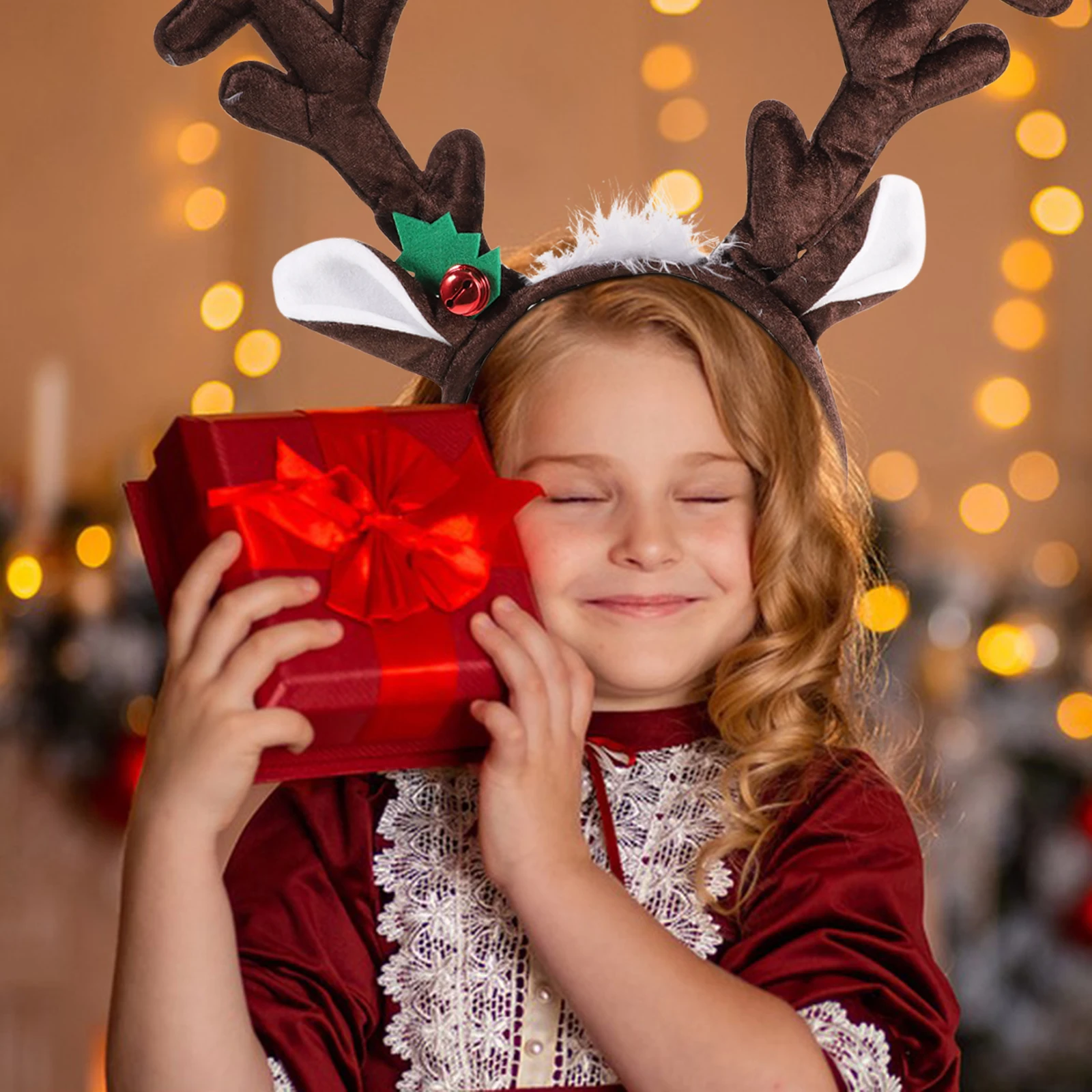 

Reindeer Antlers Headband Christmas Party Hair Accessory Rustic Decorative Items for Kids Adults Festive Costume