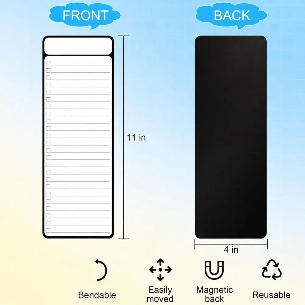 Durable Magnetic Checklist Board Dry Erase Erasable Fridge Whiteboard Planner To Do List Memo Board Study Schedule
