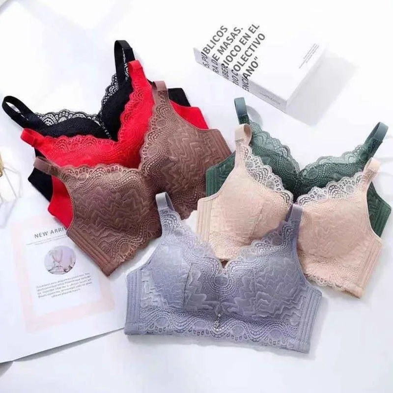 Folomi Push Up Bras for Women Sexy Lace Bra Soft Wireless Bralette Lingerie for Ladies Seamless Brassiere A B CCup