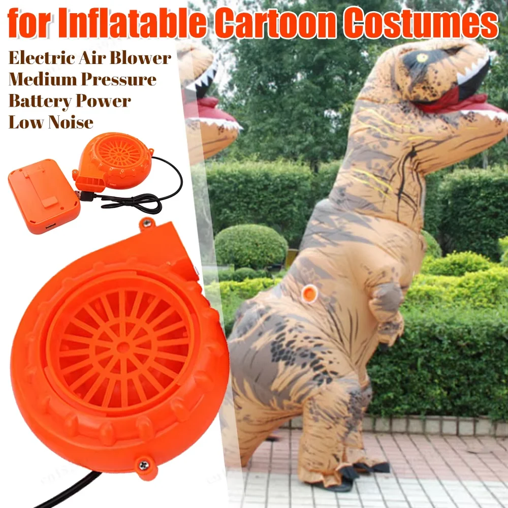 Electric Battery Powered Blower Low Noise USB Air Blower Pump With Battery Case Large Air Volume for Inflatable Cartoon Costumes