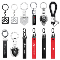 Car Metal Key Chain Keyrings Braided Rope Key Cover Sticker For Citroen C4 C3 C5 C1 C2 VTS Berlingo C-Elysee C4-Picasso Aircross