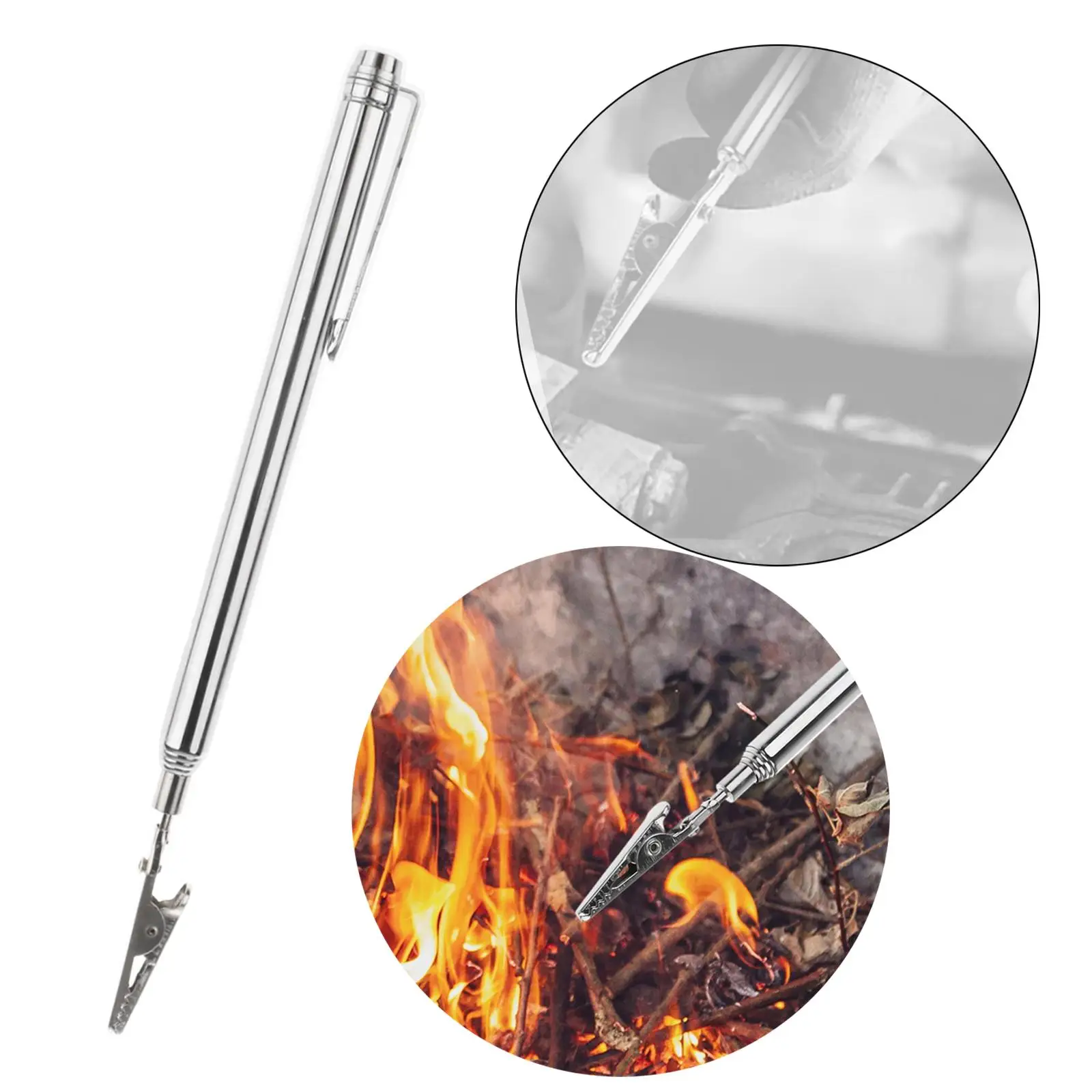 Pocket Telescopic Alligator Clip Adjustable Stainless Steel Repair Rod Electrical Test Connector for Maintenance