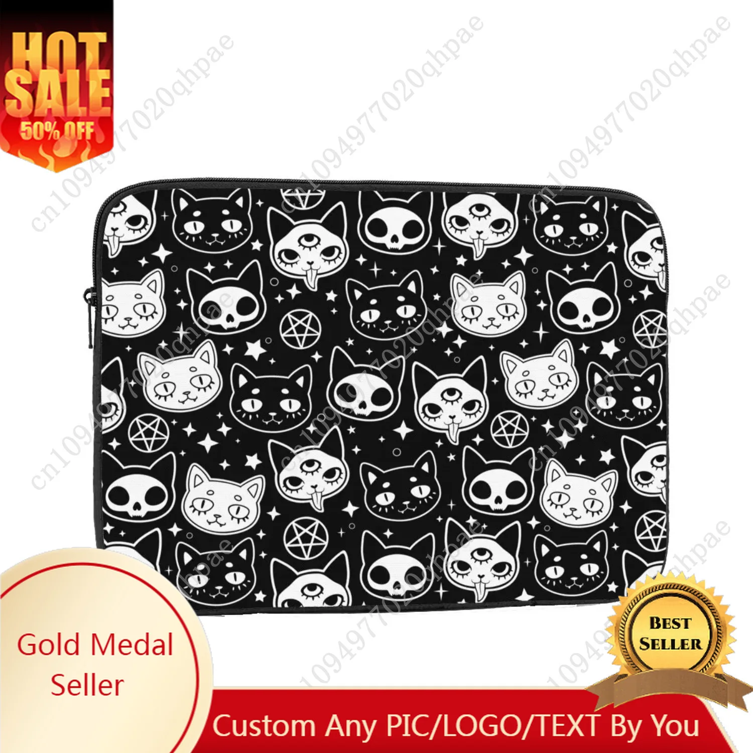 حقيبة كمبيوتر محمول Magic Cat Witchcraft مقاس 12 بوصة و13 بوصة و15 بوصة و17 بوصة حقيبة كمبيوتر محمول مضادة للصدمات