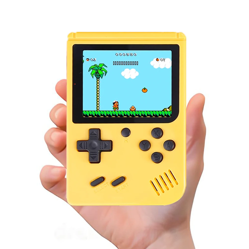 وحدة تحكم ألعاب فيديو محمولة صغيرة محمولة ريترو 8 بت 3.0 بوصة شاشة LCD ملونة للأطفال مشغل ألعاب ملون مدمج في 500 لعبة