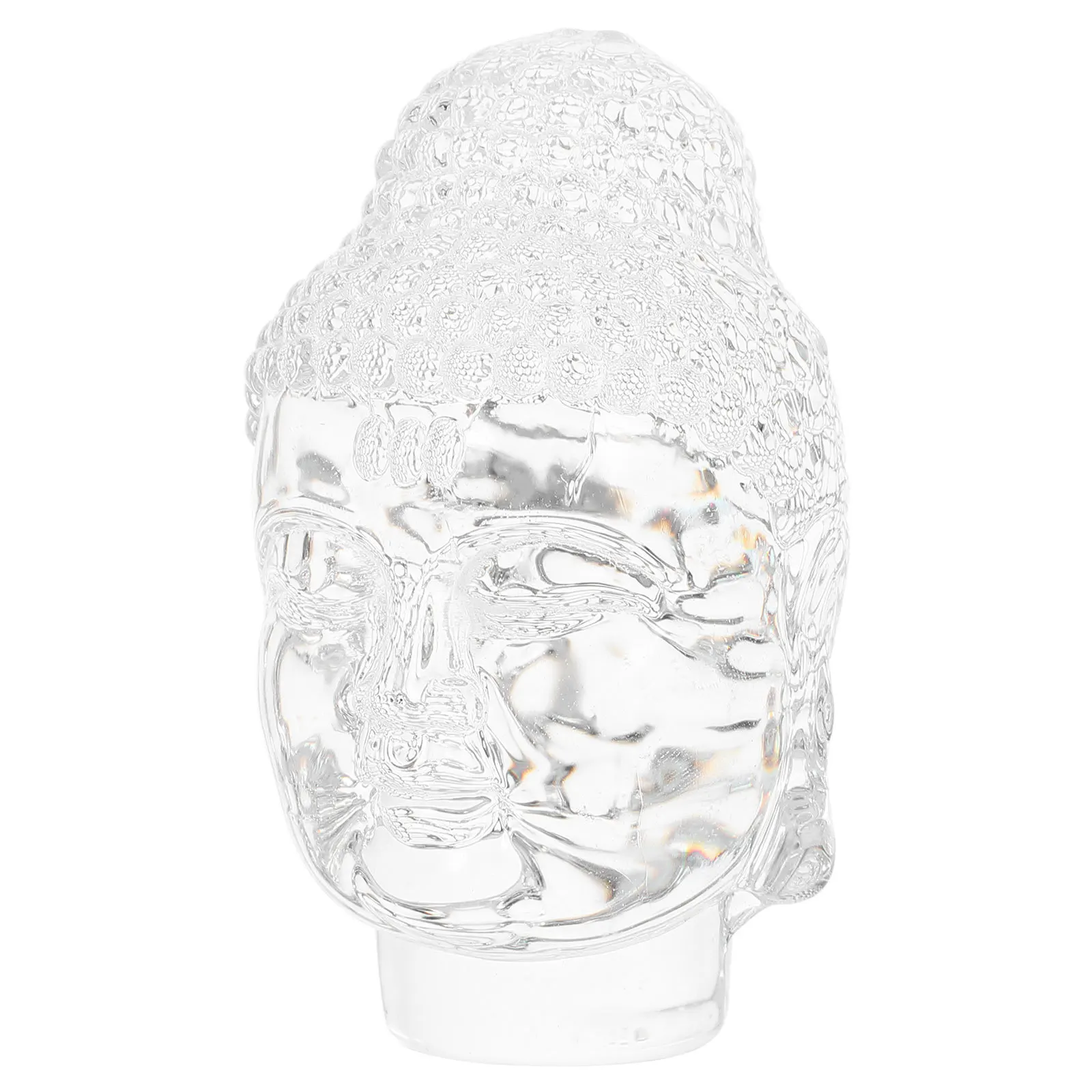 

Transparent Crystal Buddha Head Sculpture Minimalist Zen Meditation Decoration for Home Office Desk Feng Shui Ornament