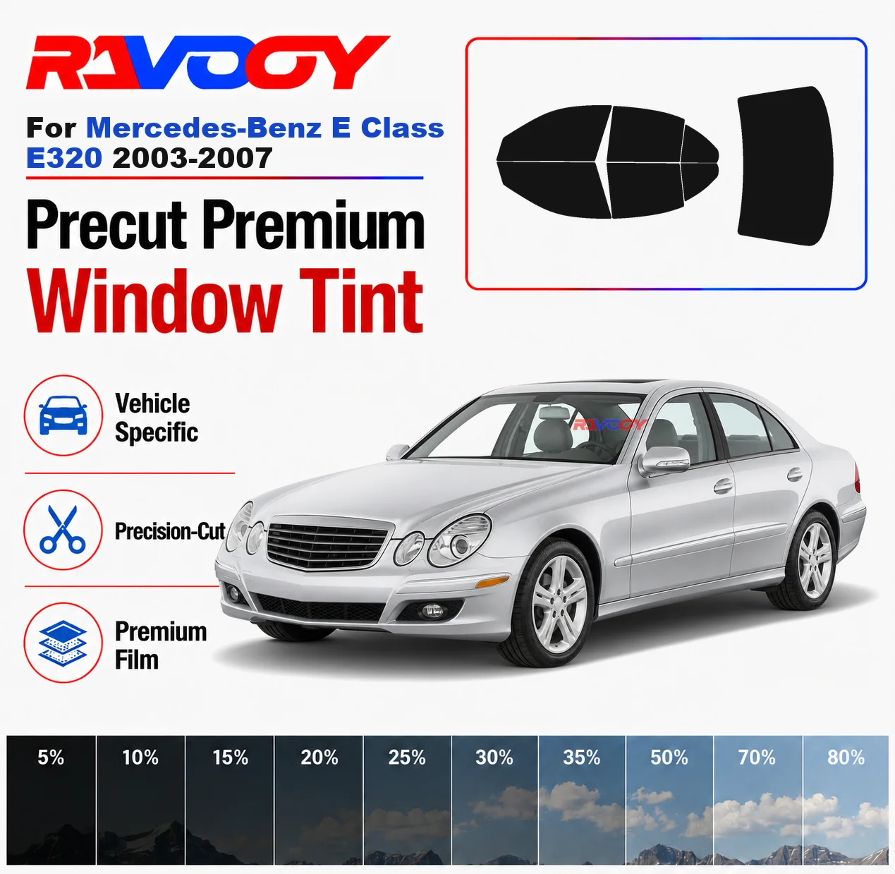 premium-precut-window-tint-kit-front-rear-windows-rear-windshield-for-mercedes-benz-e-class-e320-2003-2007-nano-ceramic-film