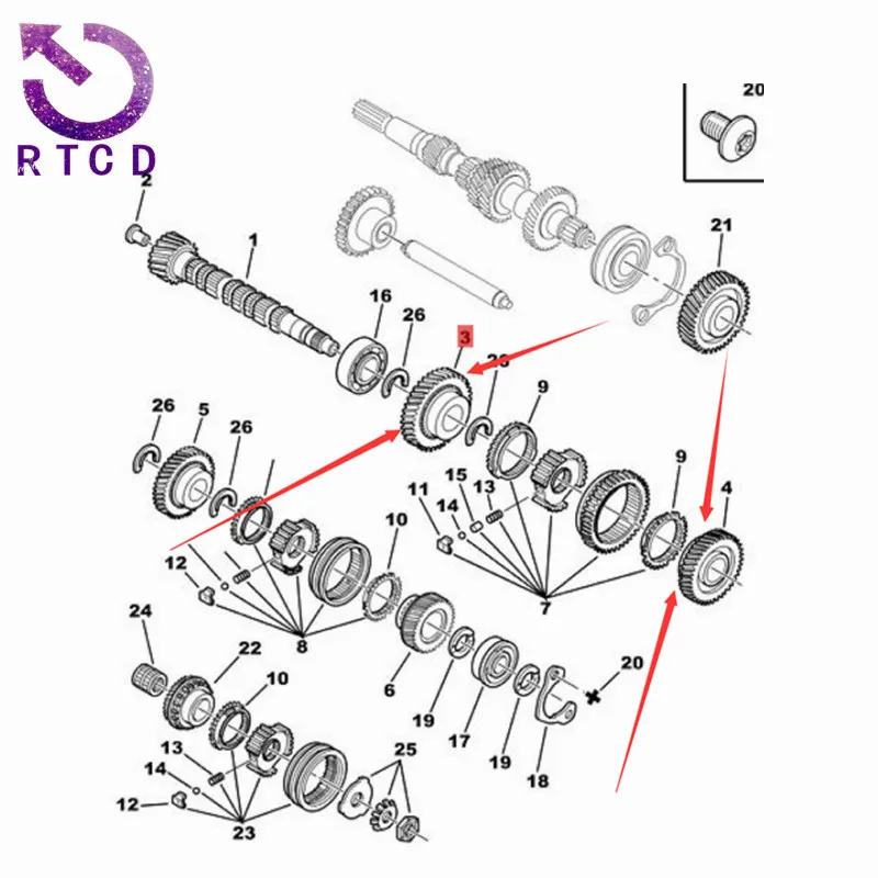 New Transmission Driven Gear 233416 233542 For Peugeot 206 207 301