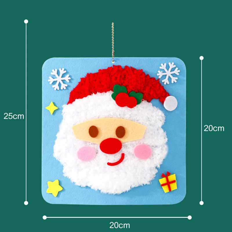 Kit d'artisanat de couture de noël pour enfants, dessin animé, formation de la motricité Fine, broderie en feutre, couture, jouets faits à la main, planche à enfiler