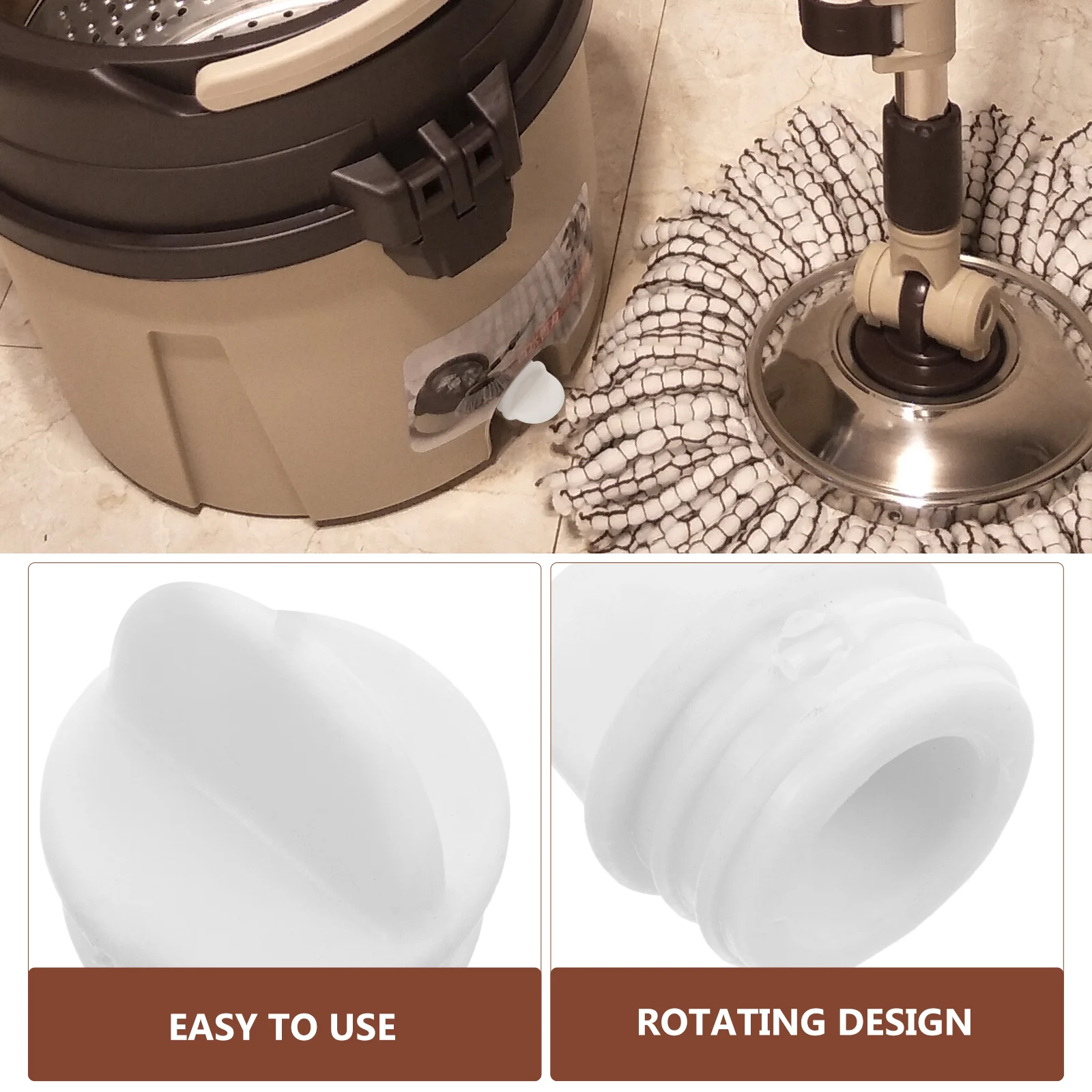 

2pcs Mop Drain Basket Stopper Rubber Sealing For Mop Bucket Small Leakproof Replacement Stoppers Water Outlet Plug