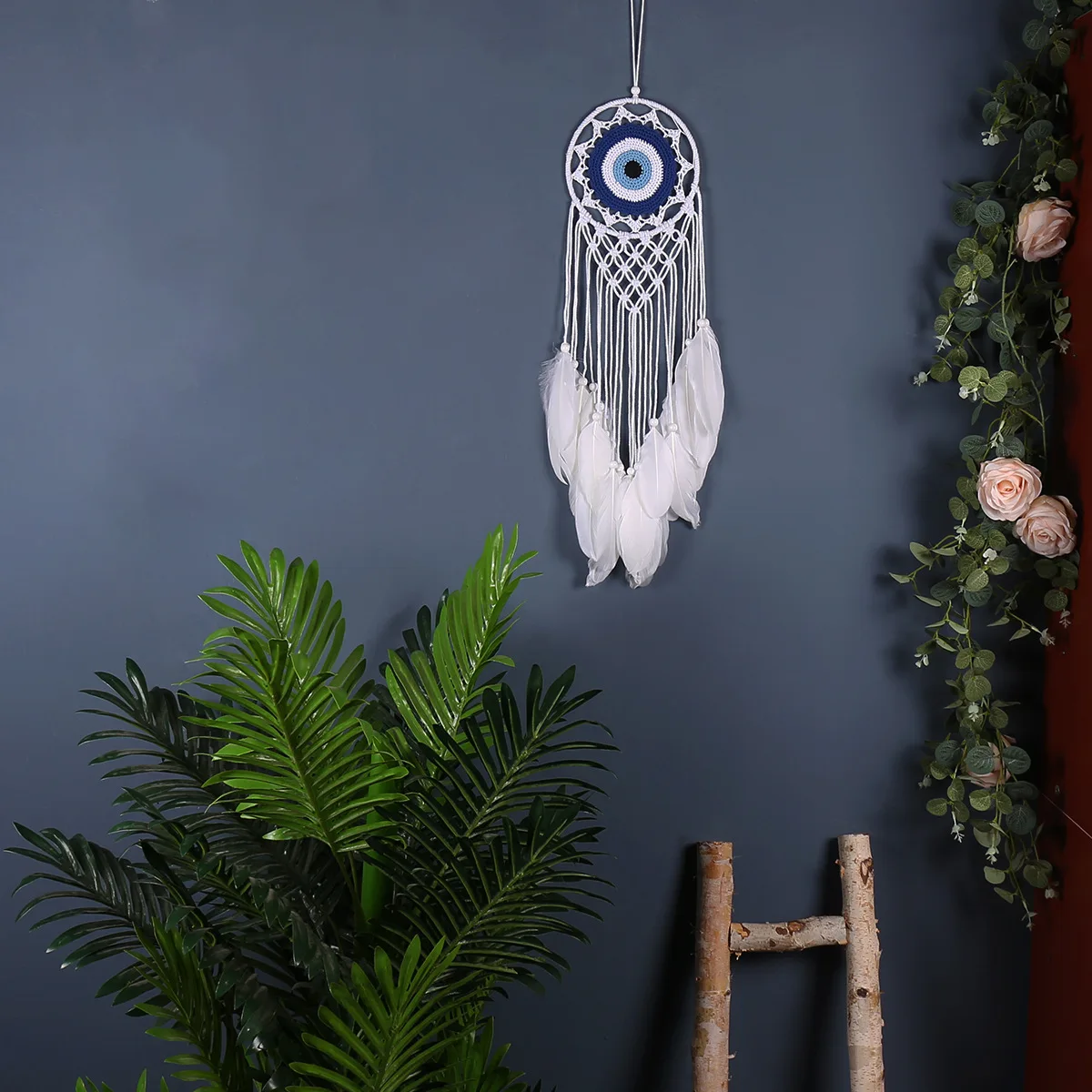 

New Nordic Style Dream Catcher Bohemian Handwoven Feather Dreamcatcher Home Decoration Wall Hang Wind Chimes Pendant Christmas