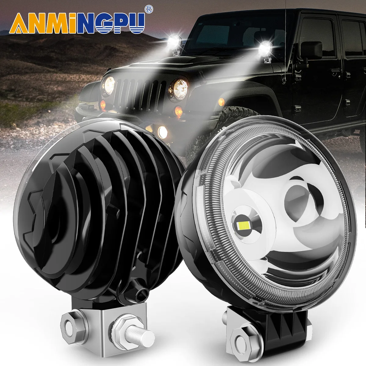 

3 Inch Round LED Work Light Motorcycle Car Headlight Spotlight Driving For SUV ATV Tractor Truck LED Fog Lamp Modified Light
