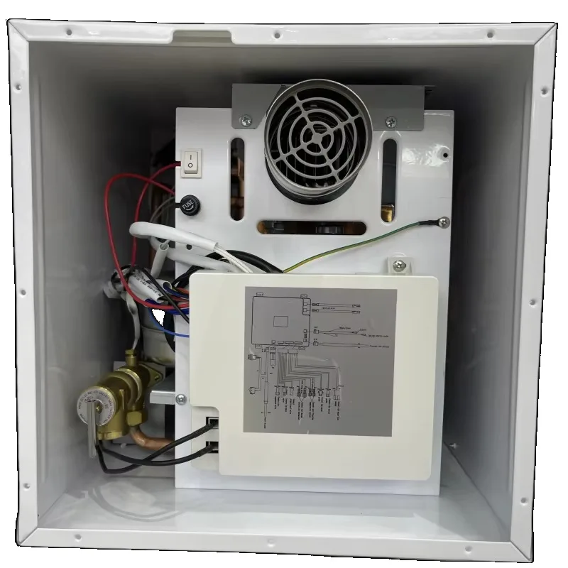 سخان مياه مدمج 12 فولت 10 لتر تيار مستمر غاز البترول المسال، 2.4 GPM 56,000 وحدة حرارية بريطانية تصميم عالي الكفاءة للتخييم RV وغير الشبكة خارج الشبكة