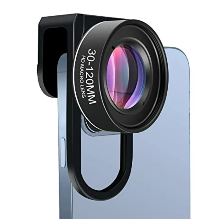 

4K UHD 10X Macro Lens for iPhone Android Universal Clip-On Phone Camera Lens with No Distortion No Vignetting 312cm Focus Dista