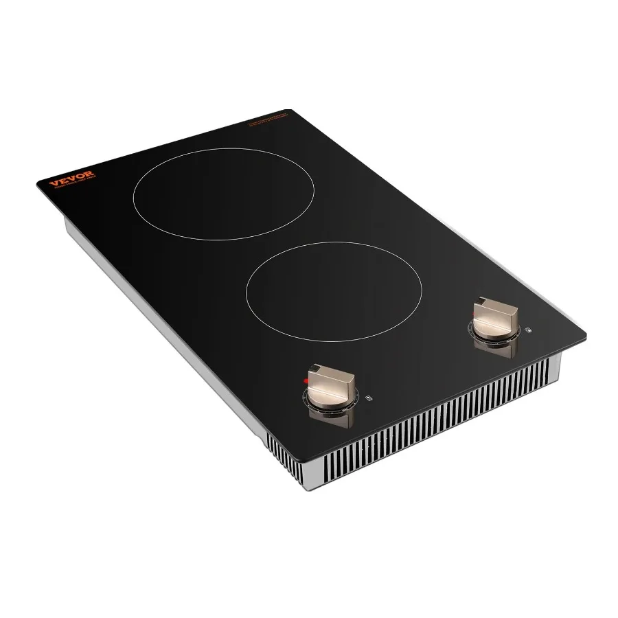 

3500W 2 Burner Induction Cooktop Electric Countertop Burner Knob Control