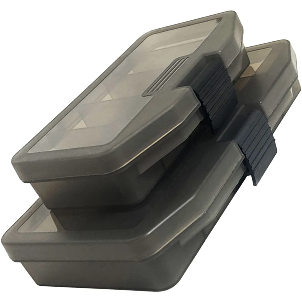 

2 Pcs Fishing Tackle Organizer Storage Box Set Lightweight Portable Bait Containers Plastic Lure Cases Grid Design Fishing