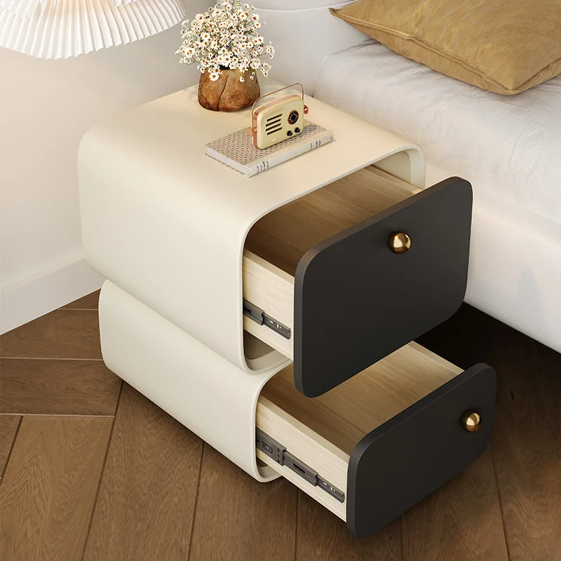 Italian minimalist bedside table baking paint modern minimalist creative drawer bedroom designer bedside cabinet storage