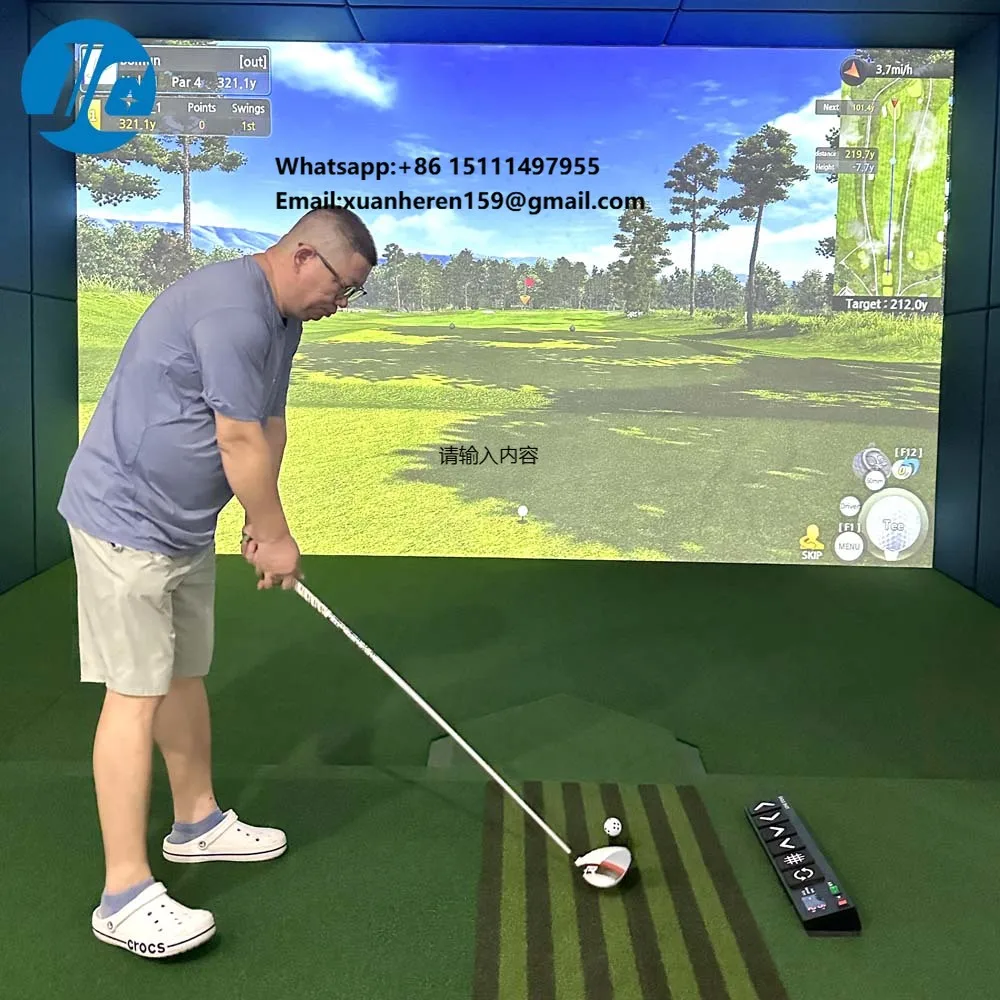 Commercial-Grade Golf Simulator with Multi-Terrain Simulation & Auto Tee-Up System for Home Use