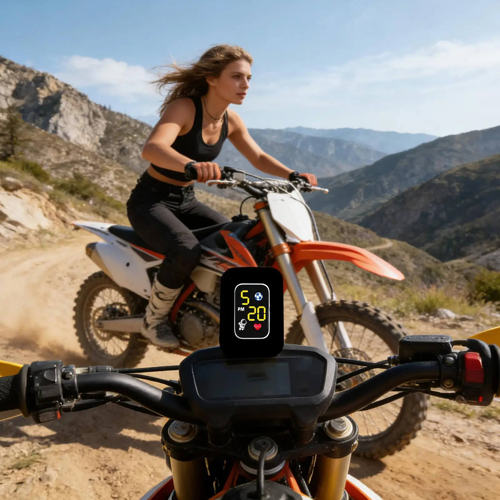 Mini Motorcycle Clock Dashboard Mount Waterproof Motorbike Mini Clock With Light For Cycling Enthusiasts Commuting Urban Road