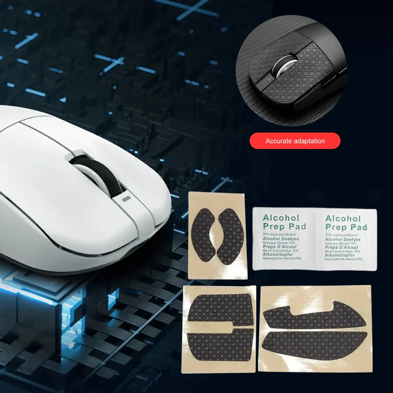 게임 마우스 그립 테이프 스케이트 수제 스티커(클리닝 키트 포함) 미끄럼 방지 땀 흡수 미끄럼 방지 스티커(VGNDragonfly용)