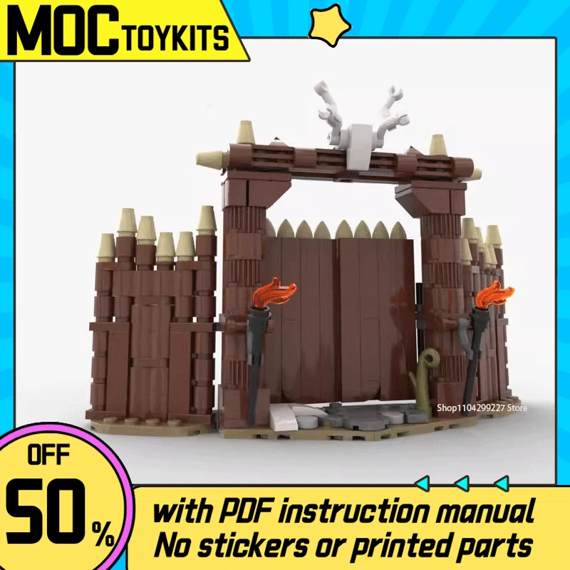 260PCS Building Block MOC-154058 Wolf Pack Watchtower Architecture Castle Creative Collection Model Boy and Girl Toy Gift