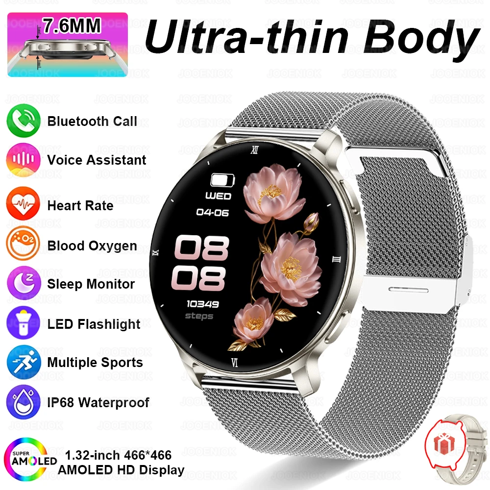 7.6MM Smart Watch 1.32'' AMOLED HD Screen