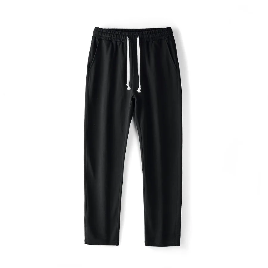 Pantalon de sport décontracté pour homme, 2024 coton, FjFashion, simple, solide, document At, pantalon droit, pantalon de survêtement basique pour homme, nouveau, 100%