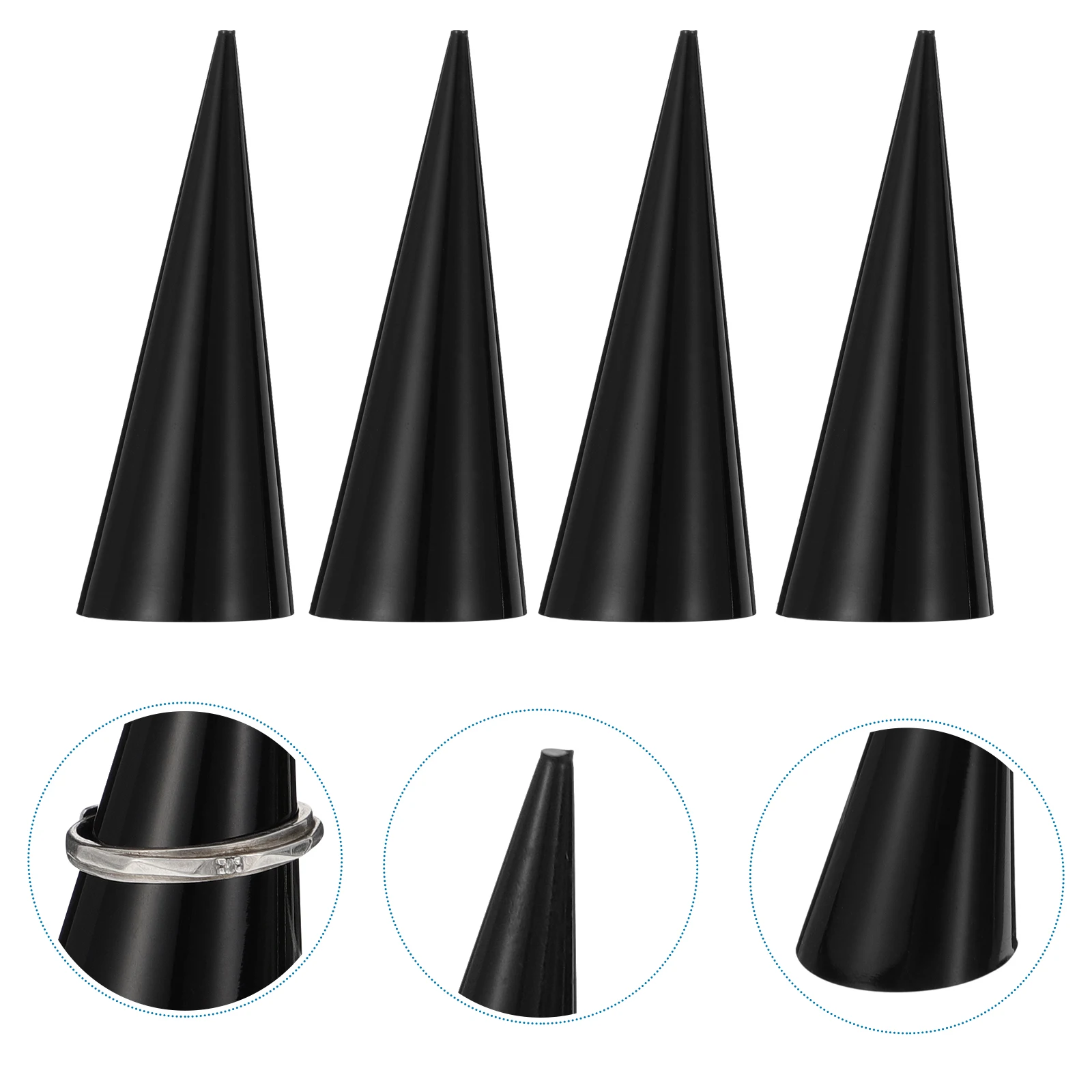 

4 pcs Acrylic Ring Display Stands High-End Jewelry Storage Shelves Exquisite Ring Holders Fashionable Rack Organizer Smooth
