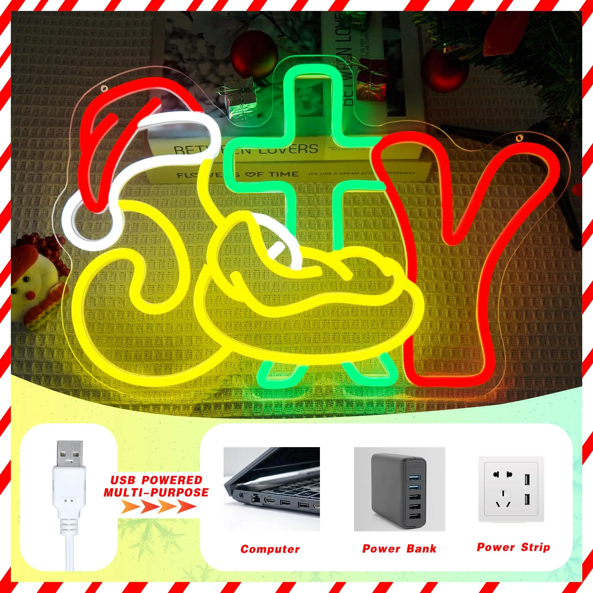 JOY – panneau néon pour scène de nativité, panneau lumineux à intensité variable, décoration murale pour joyeux noël, Art religieux, vacances, fenêtre de maison