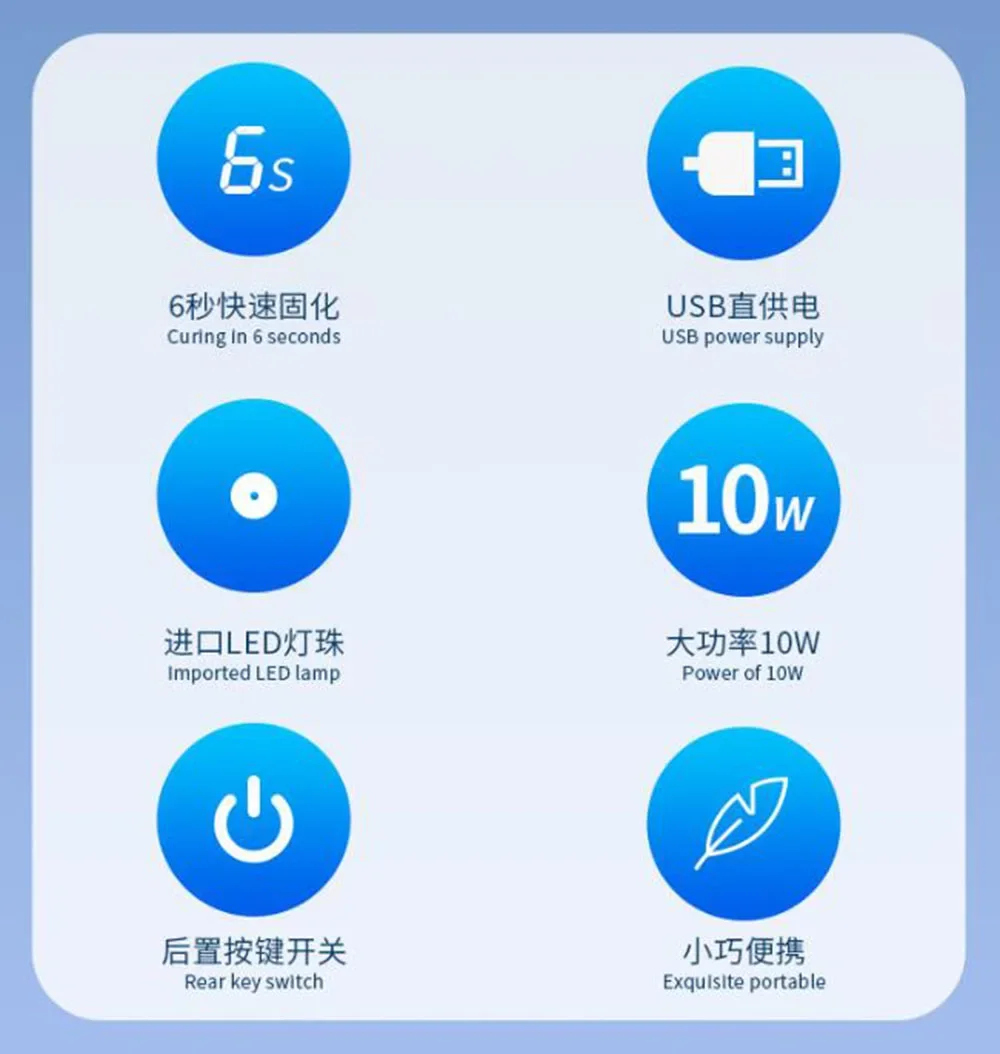Искусственный ремонт УФ-клея, зеркальная фотолампа, зеркальная фотолампа 6 секунд, зеленая фотолампа, USB-источник питания