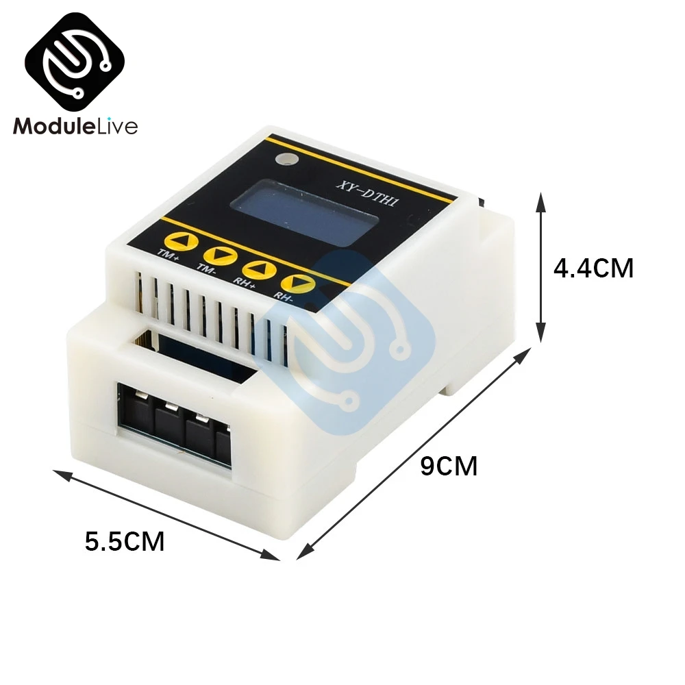 DTH1 Temperature Humidity Control -20C to 60C SHT30 Sensor Module 10A Relay Output for DIN Rail Incubator Temperature Control